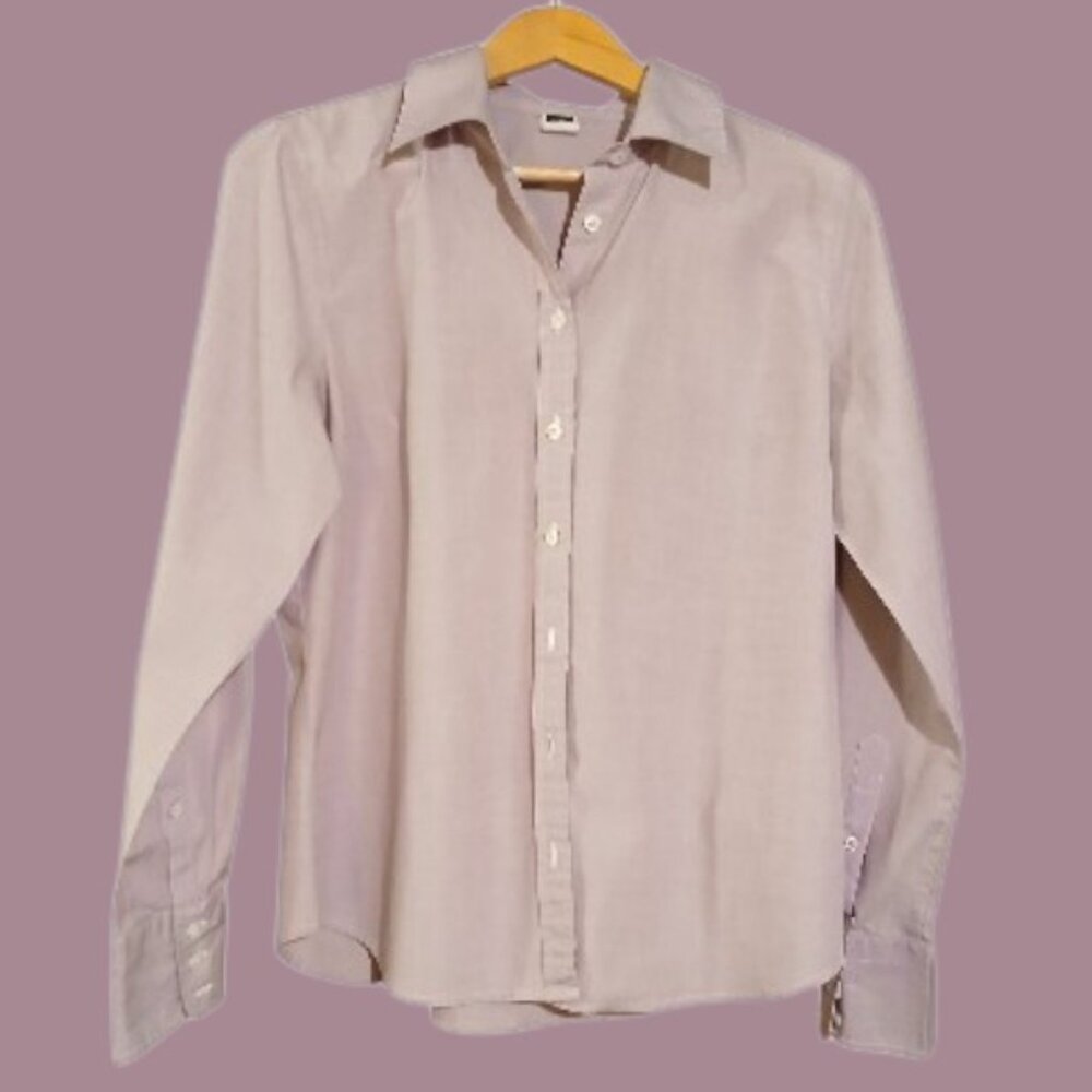 J. CREW Heathered Lilac Slim Fit 100% Cotton Button Shirt - L- EUC